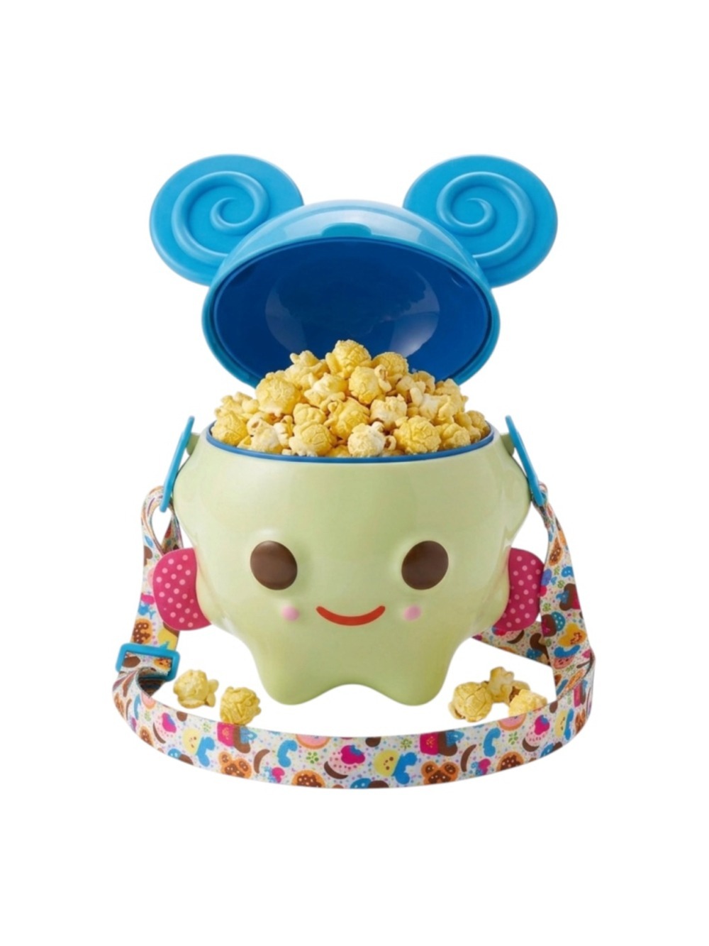Disney Parks Poppi Popcorn Bucket Blue Mouse Ears Shoulder Bucket Collectible